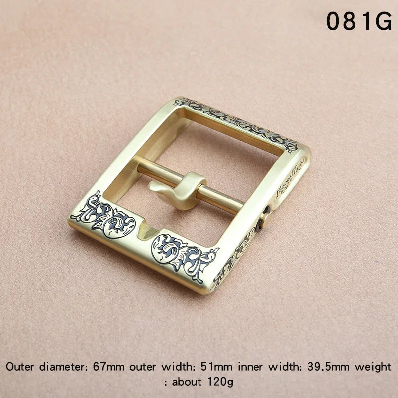 Solid Brass Belt Buckle 4.0cm Men's Single Pin Buckle For Leather Craft Jeans Webbing Replacement Buckle Accessories