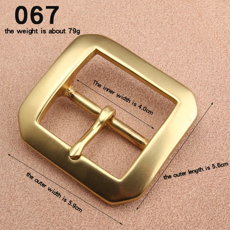 Solid Brass Belt Buckle 40mm Belt Buckle For Men Stainless Steel Single Pin Belt Half Buckle for Leather Craft Jeans Webbing