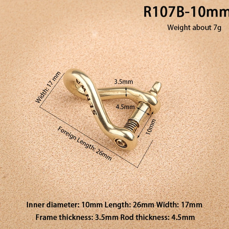 Japan Imported Solid Brass Horseshoe Key Chain Ring Holder D Shape Car Keychain Hardware Accessories