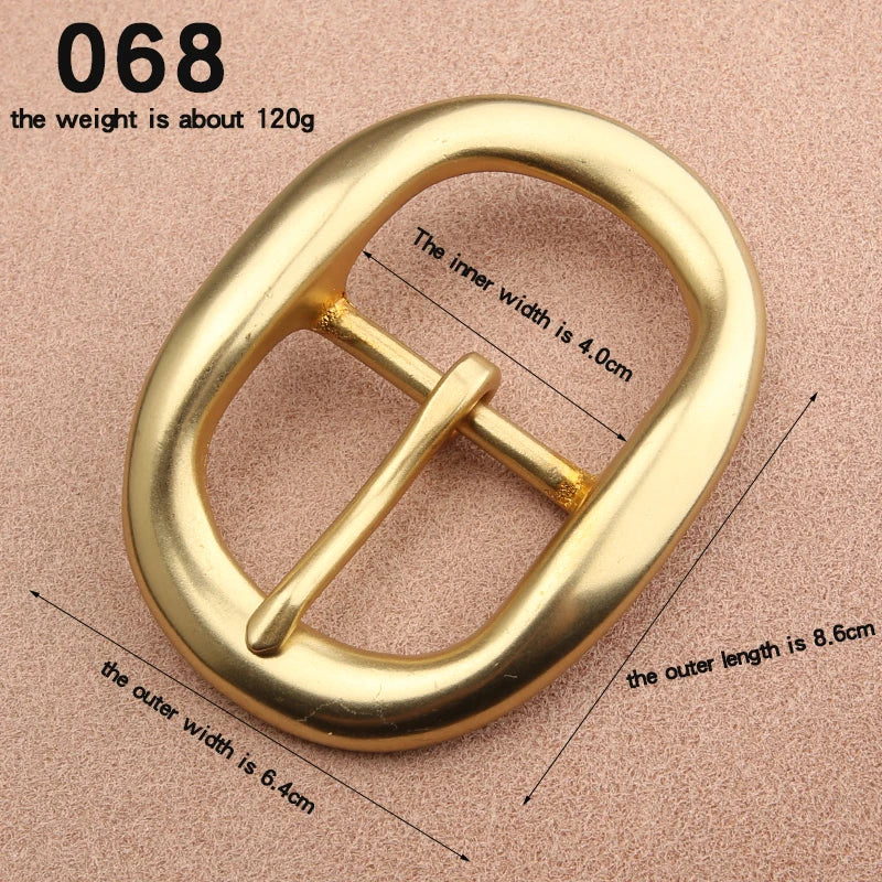 Solid Brass Belt Buckle 40mm Belt Buckle For Men Stainless Steel Single Pin Belt Half Buckle for Leather Craft Jeans Webbing
