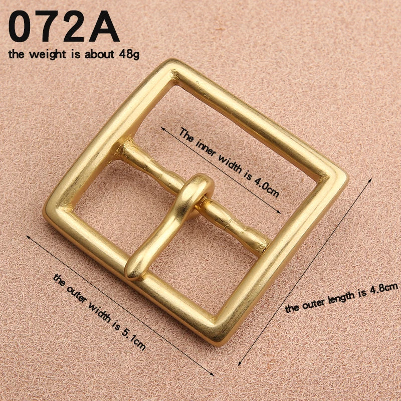 Solid Brass Belt Buckle 40mm Belt Buckle For Men Stainless Steel Single Pin Belt Half Buckle for Leather Craft Jeans Webbing
