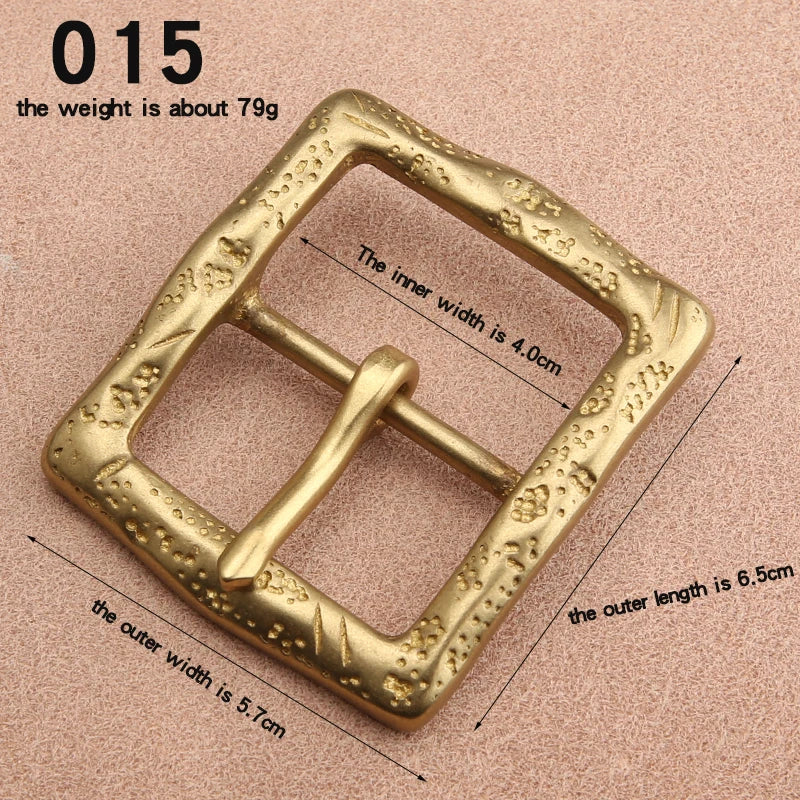 Solid Brass Belt Buckle 40mm Belt Buckle For Men Stainless Steel Single Pin Belt Half Buckle for Leather Craft Jeans Webbing