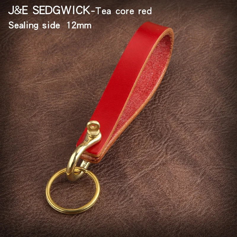 Handmade Genuine Leather Keychain Solid Brass For Men and Women Car Keychain Wallet Pocket Waist Holder Keyrings