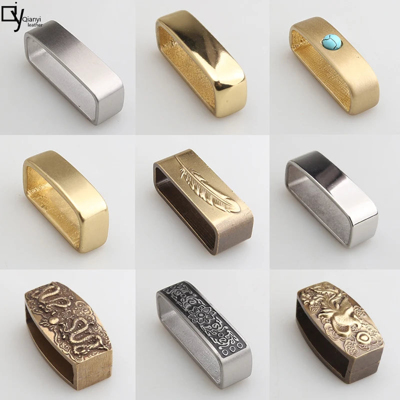 Stainless Steel Belt loops Solid Brass Men's Casual Leather Craft Hardware Metal Belt Loops Sewing Fashion Jeans Accessories