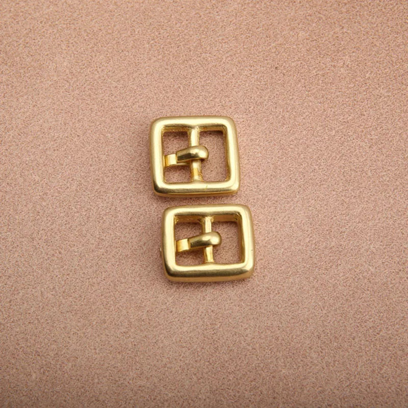 Solid Brass lady's belt buckle 1.5cm Single Pin Belt Half Buckle For Leather Craft Jeans Webbing Replacement Buckle Accessories