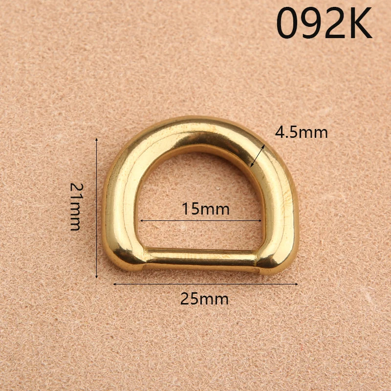 Bag Buckle Solid Brass Horseshoe Key Chain Ring Holder D Shape Car Keychain U Button D-Type Buckle Metal Hardware Accessories