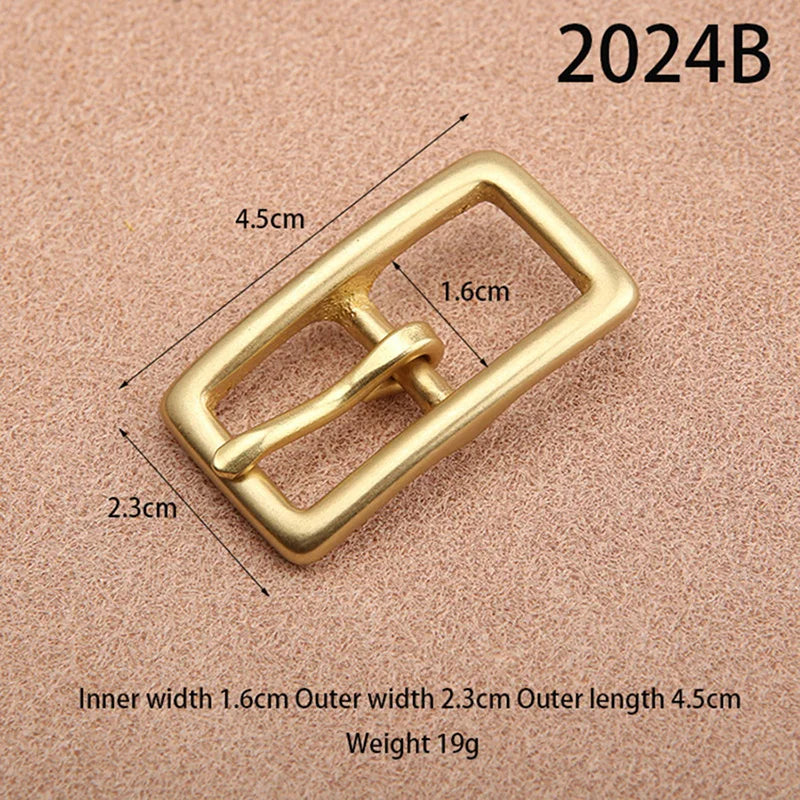 Solid Brass lady's belt buckle 1.5cm Single Pin Belt Half Buckle For Leather Craft Jeans Webbing Replacement Buckle Accessories