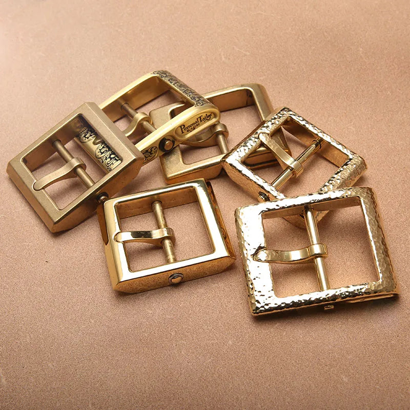 Solid Brass Belt Buckle 4.0cm Men's Single Pin Buckle For Leather Craft Jeans Webbing Replacement Buckle Accessories