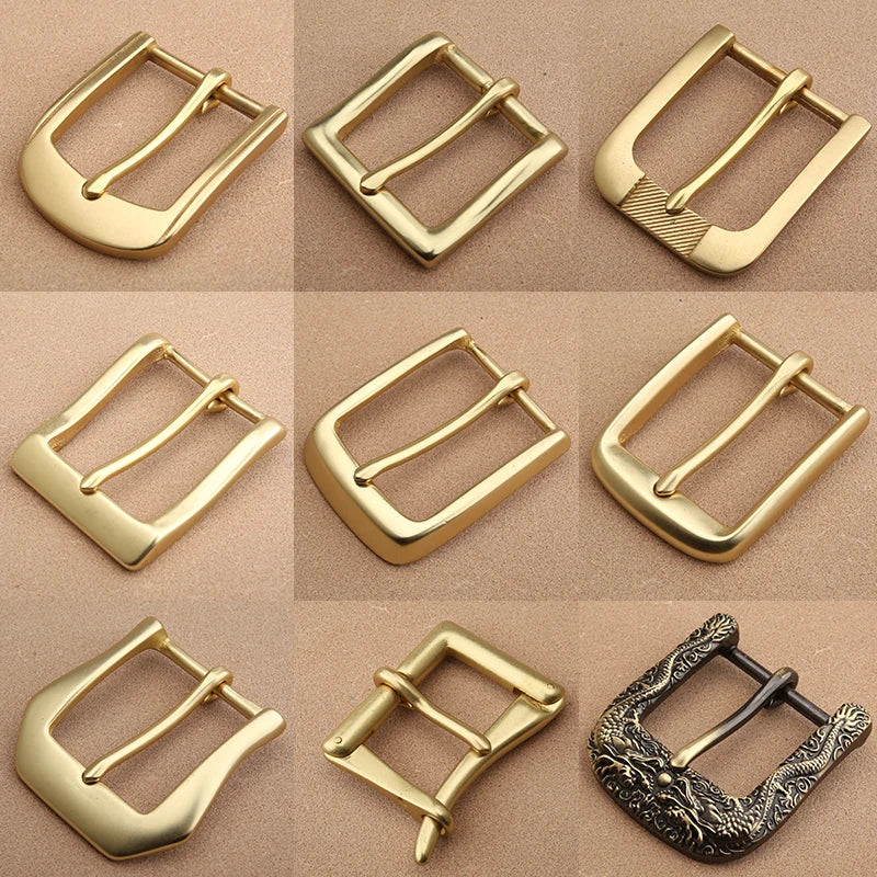 40mm Men's Solid Brass/Stainless Steel Belt Buckle - Single Pin Half-Buckle (DIY Leather Craft)