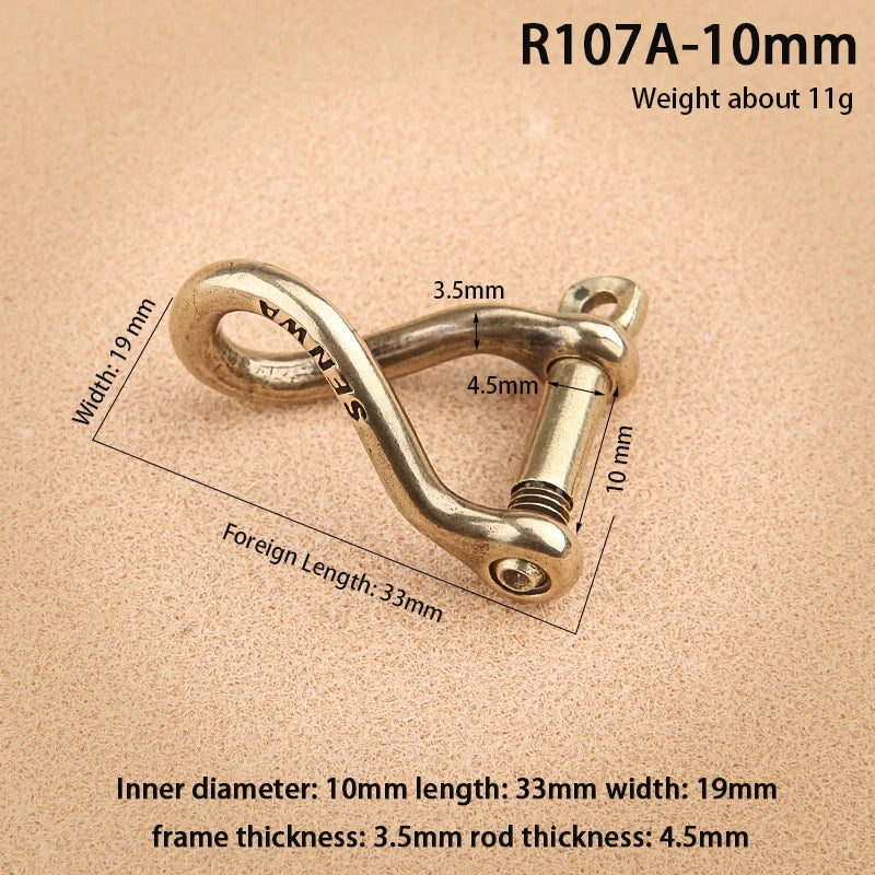 Japan Imported Solid Brass Horseshoe Key Chain Ring Holder D Shape Car Keychain Hardware Accessories