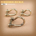 Japan Imported Solid Brass Horseshoe Key Chain Ring Holder D Shape Car Keychain Hardware Accessories