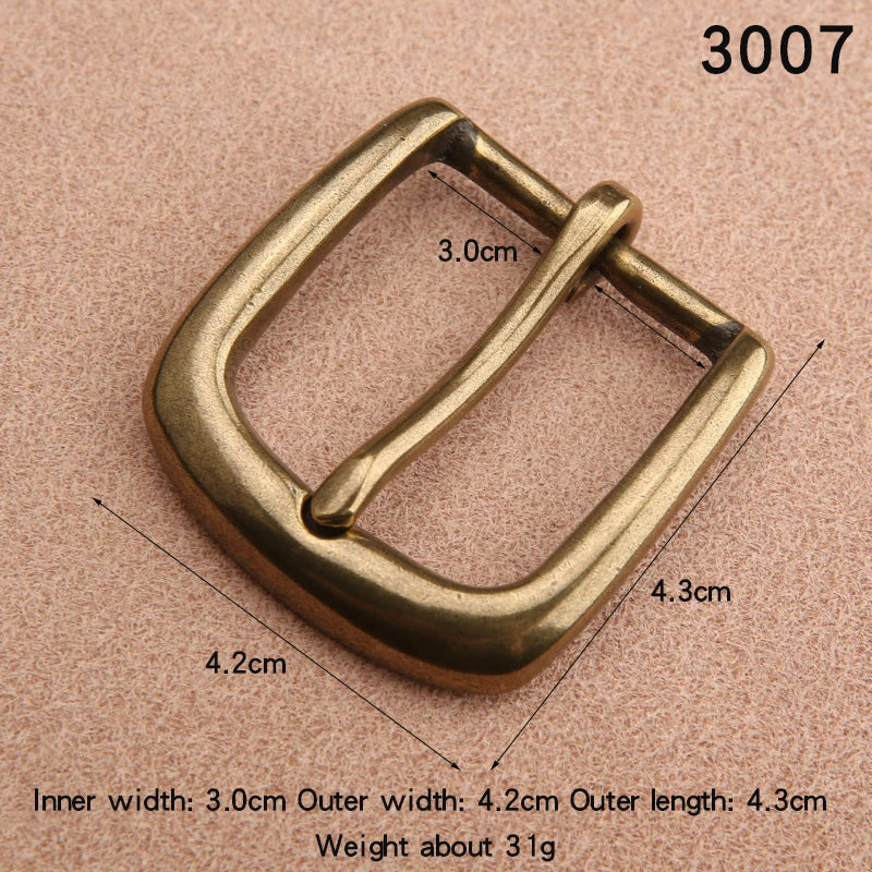 1pcs Solid Brass Belt Buckle 30mm Belt Buckle For Men Stainless Steel Single Pin Belt Half Buckle DIY Leather Craft Buckle