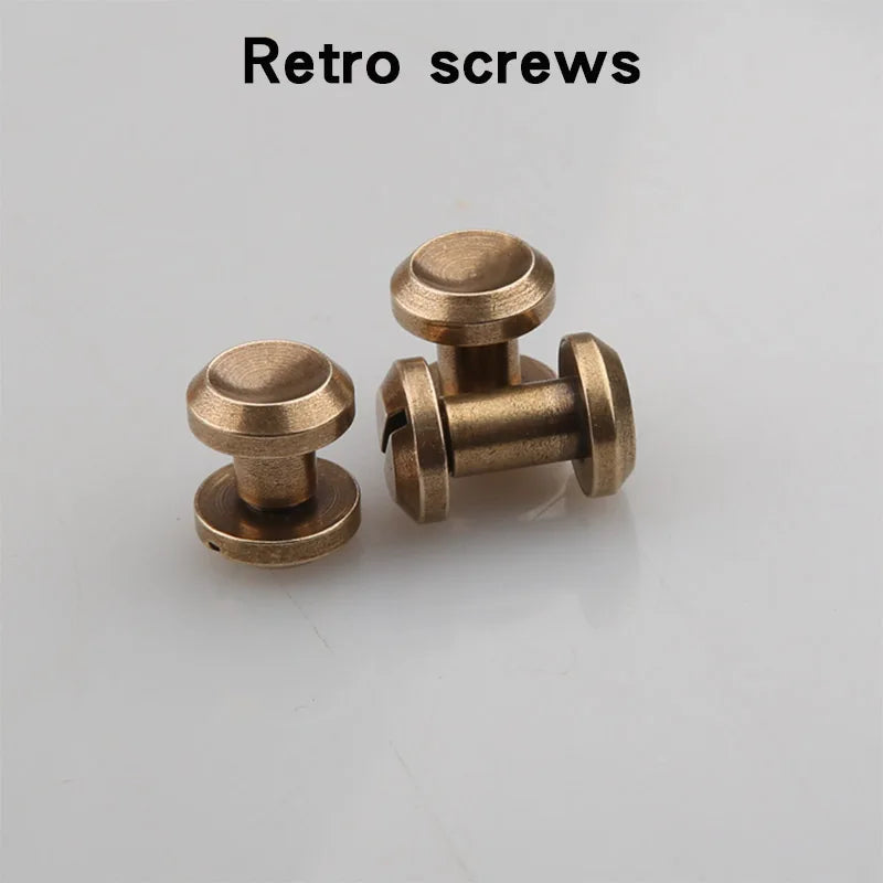 Belt Metal Craft Screws Dual Screw Buckle Pure Copper Brass stainless steel DIY Leather luggage Accessories