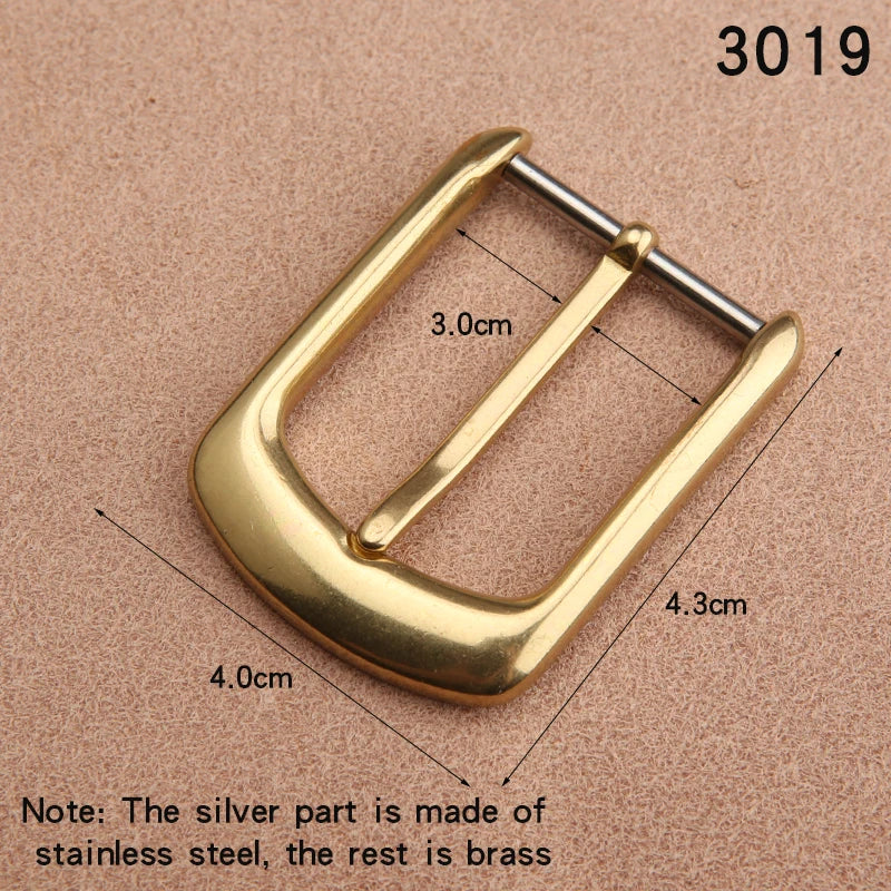 1pcs Solid Brass Belt Buckle 30mm Belt Buckle For Men Stainless Steel Single Pin Belt Half Buckle DIY Leather Craft Buckle