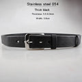 Men's Handmade Genuine Leather Belt - 3.8cm, Solid Steel Pin Buckle, Fully Customizable