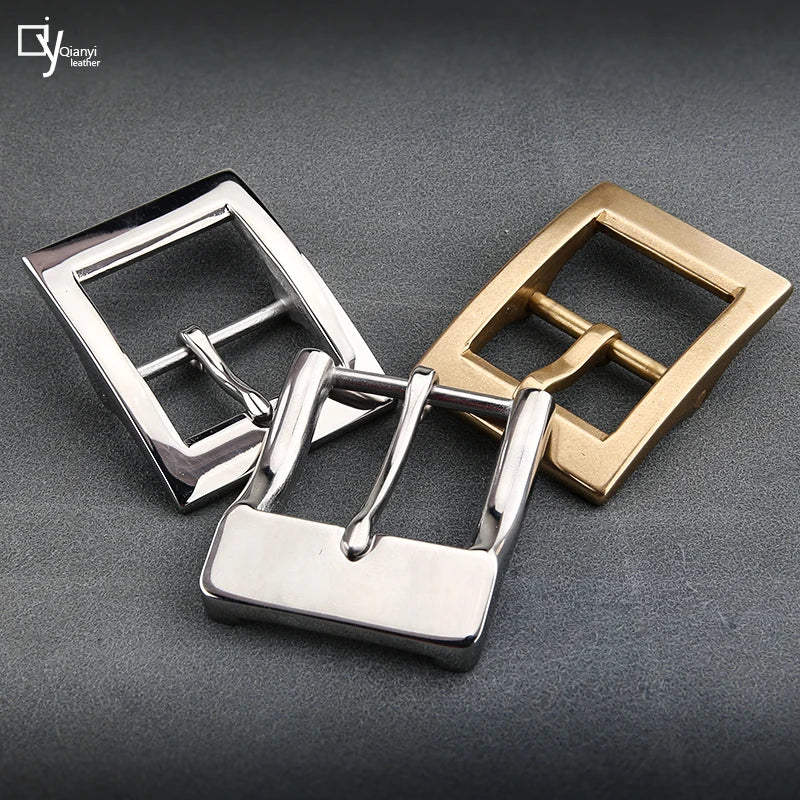 1pcs Metal 40mm Stainless Steel Belt Buckle For Men Single Pin Belt Half Buckle Fit For 37mm-39mm