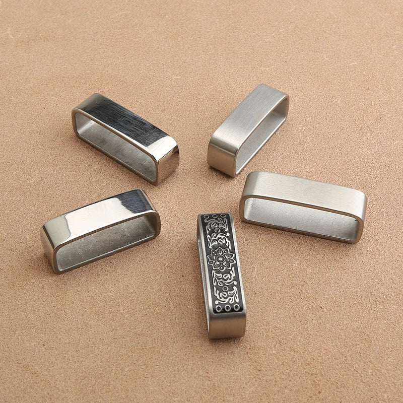 Stainless Steel Belt loops Solid Brass Men's Casual Leather Craft Hardware Metal Belt Loops Sewing Fashion Jeans Accessories