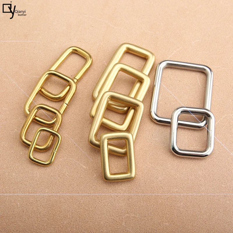 High Quality Metal Thickened Handbag Leather Bag Strap Belt Webbing Dog Collar Chain Rectangle Square O D Ring Buckle Clasp DIY