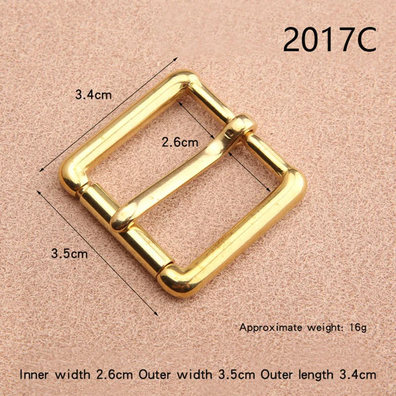 2.5cm Solid Brass Belt Buckle women's belt Single Pin Half Buckle For Leather Craft Jeans Webbing Replacement Buckle Accessories