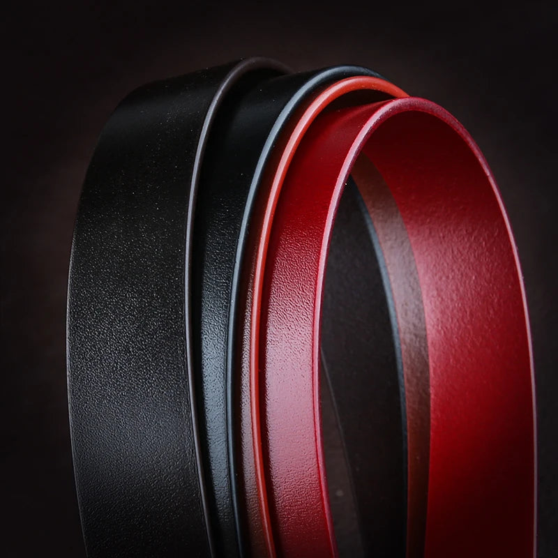 Genuine Leather Men's High Quality Buckle Tangcao Three-Piece Silver Plated Belt Buckl Full-Grain Leathere Pin Buckle Belts