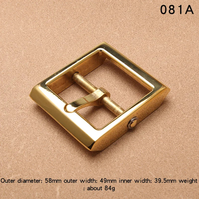 Solid Brass Belt Buckle 4.0cm Men's Single Pin Buckle For Leather Craft Jeans Webbing Replacement Buckle Accessories