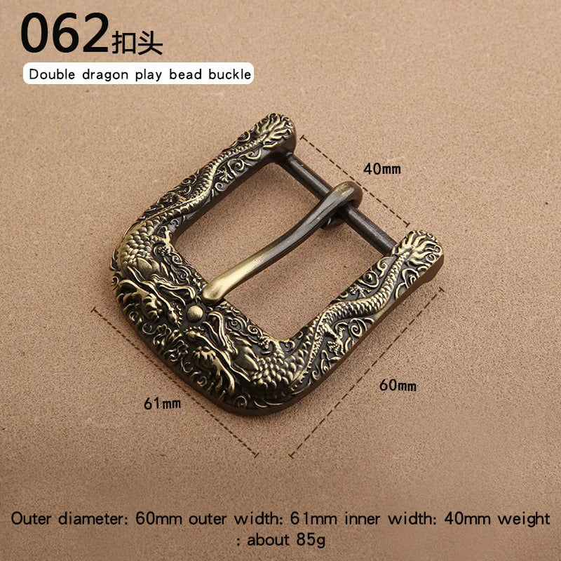 40mm Men's Solid Brass/Stainless Steel Belt Buckle - Single Pin Half-Buckle (DIY Leather Craft)