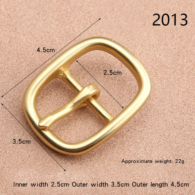 2.5cm Solid Brass Belt Buckle women's belt Single Pin Half Buckle For Leather Craft Jeans Webbing Replacement Buckle Accessories