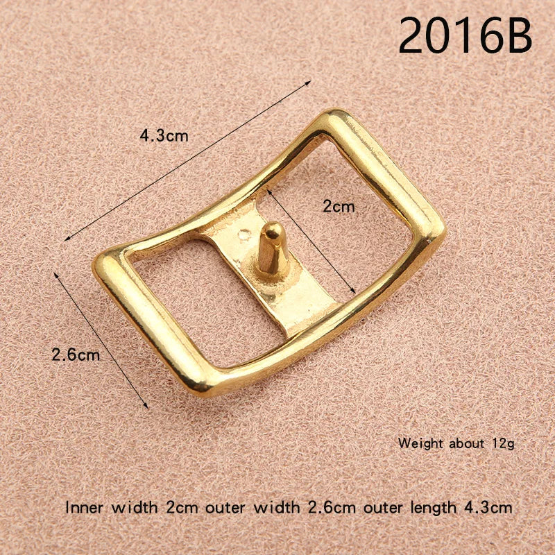 Solid Brass Metal Belt Buckle 20mm Belt Buckle For Women Stainless Steel Single Pin Belt Half Buckle DIY Leather Craft Buckle