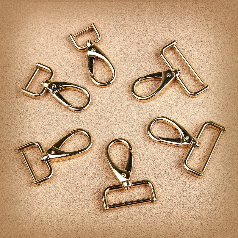 Solid Pure Brass Metal Buckles DIY Dog Collar Wallet Purse Lobster Swivel Snap Hook Clasps Leather Accessories Trigger Swivel