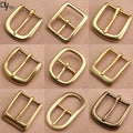 1pcs Solid Brass Belt Buckle 30mm Belt Buckle For Men Stainless Steel Single Pin Belt Half Buckle DIY Leather Craft Buckle