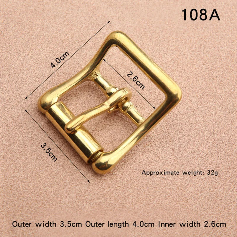2.5cm Solid Brass Belt Buckle women's belt Single Pin Half Buckle For Leather Craft Jeans Webbing Replacement Buckle Accessories