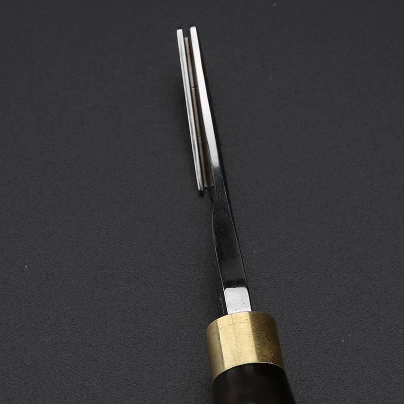 Leather Edge Beveler Skiving Craft Work Tools Ebony Handle Cutter Edger Creaser Skiver Double Tool Head Pull and Push