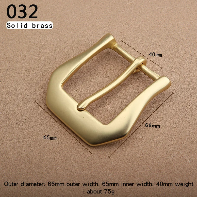 40mm Men's Solid Brass/Stainless Steel Belt Buckle - Single Pin Half-Buckle (DIY Leather Craft)