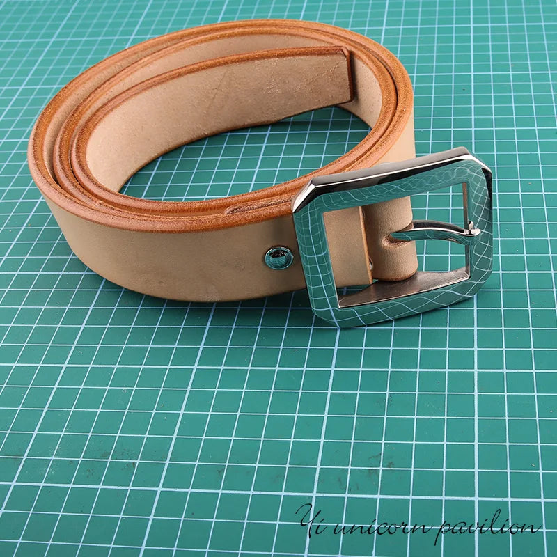 Men's Handmade Genuine Leather Belt - 3.8cm, Solid Steel Pin Buckle, Fully Customizable