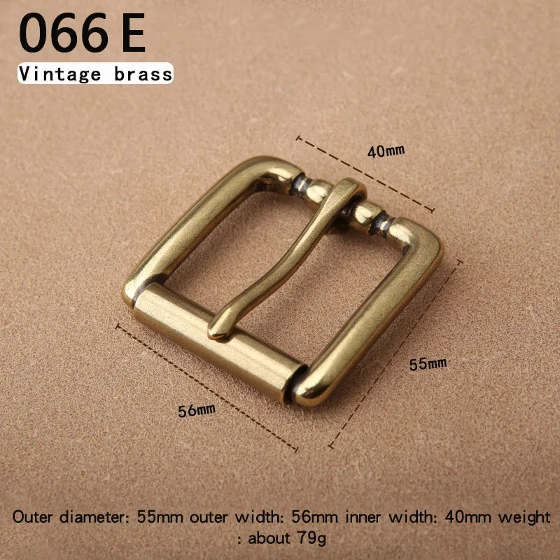 40mm Men's Solid Brass/Stainless Steel Belt Buckle - Single Pin Half-Buckle (DIY Leather Craft)