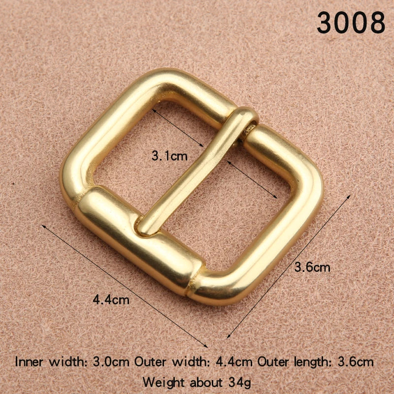 1pcs Solid Brass Belt Buckle 30mm Belt Buckle For Men Stainless Steel Single Pin Belt Half Buckle DIY Leather Craft Buckle