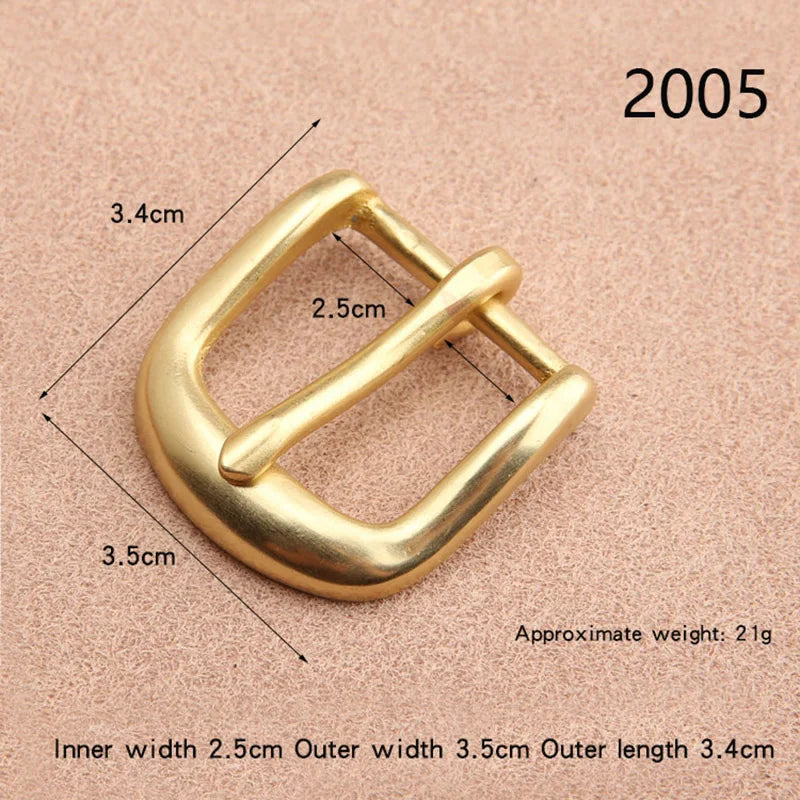 2.5cm Solid Brass Belt Buckle women's belt Single Pin Half Buckle For Leather Craft Jeans Webbing Replacement Buckle Accessories