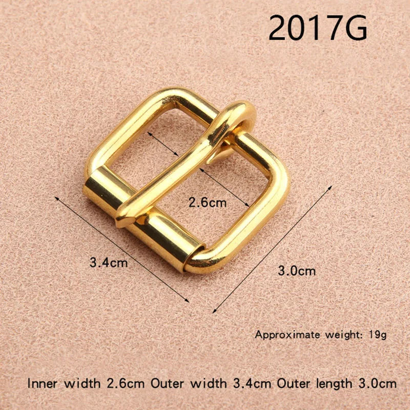 2.5cm Solid Brass Belt Buckle women's belt Single Pin Half Buckle For Leather Craft Jeans Webbing Replacement Buckle Accessories