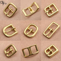 Solid Brass lady's belt buckle 1.5cm Single Pin Belt Half Buckle For Leather Craft Jeans Webbing Replacement Buckle Accessories