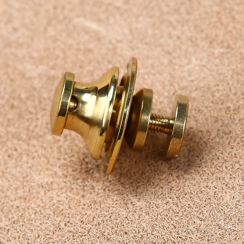 Solid Brass Bag Lock Spring Buckle Case Metal Insert Lock Round / Flower Head Decorate DIY Leather Craft Hardware