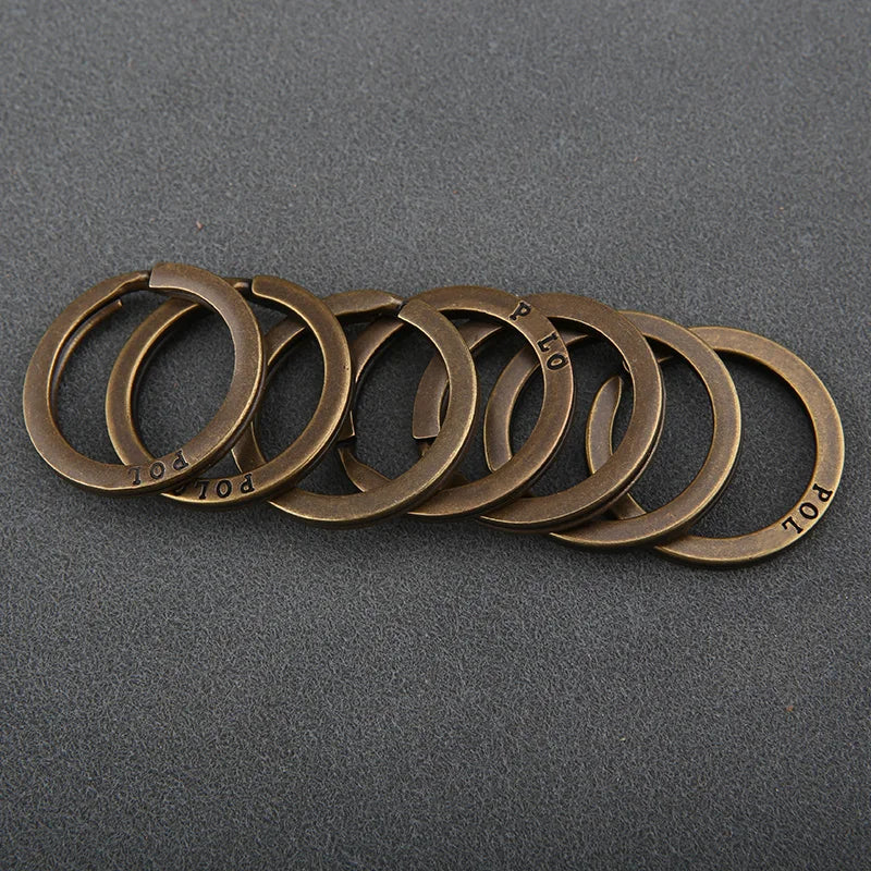 Solid Brass Split Rings Double Loop Keyring Bag Hook Connector Keychain Keys Holder DIY Leather Craft Hardware