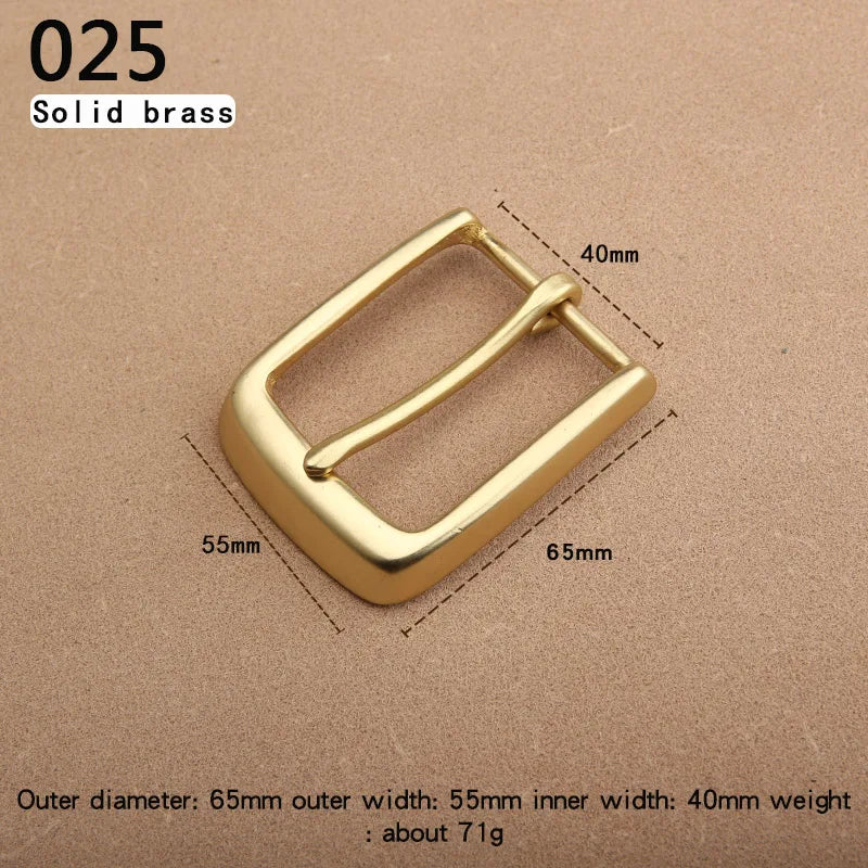 40mm Men's Solid Brass/Stainless Steel Belt Buckle - Single Pin Half-Buckle (DIY Leather Craft)
