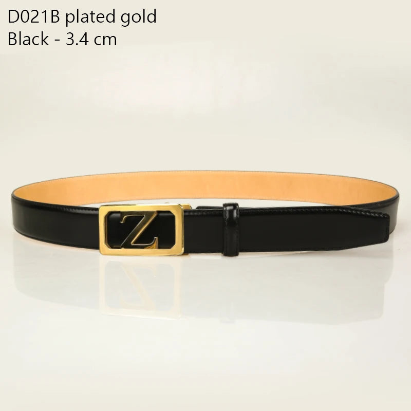 Automatic Buckle Belts Genuine Leather Men's High Quality Belts Jeans Cowskin Casual Belts Business Cowboy Waistband
