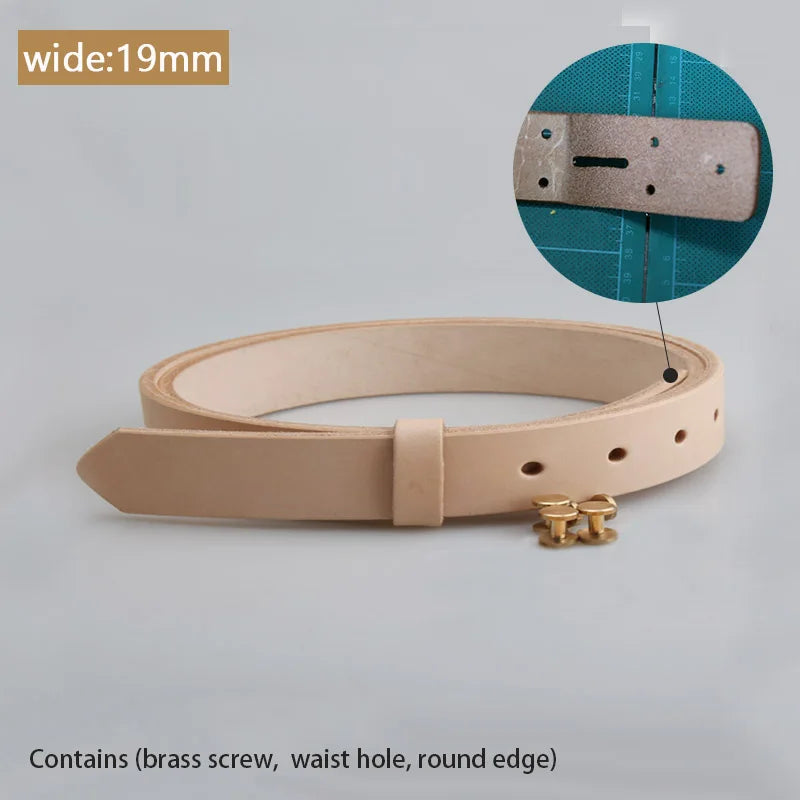 Italian Vegetable Tanned Leather Genuine Leather Full-Grain Leather Handmade DIY Headless Belt Primary colour