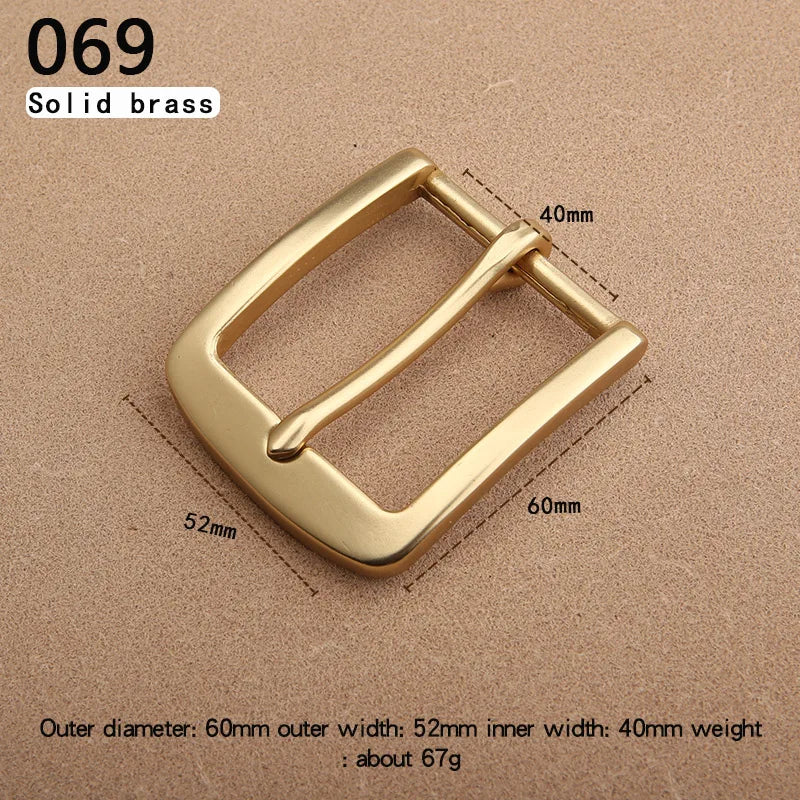 40mm Men's Solid Brass/Stainless Steel Belt Buckle - Single Pin Half-Buckle (DIY Leather Craft)