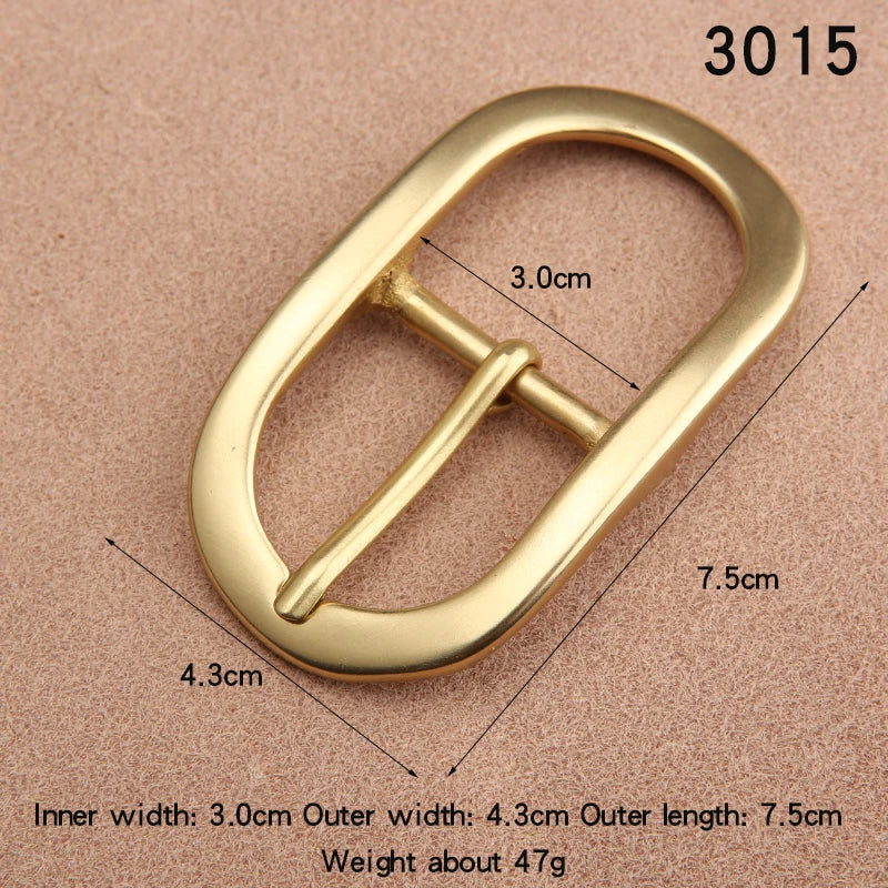 1pcs Solid Brass Belt Buckle 30mm Belt Buckle For Men Stainless Steel Single Pin Belt Half Buckle DIY Leather Craft Buckle