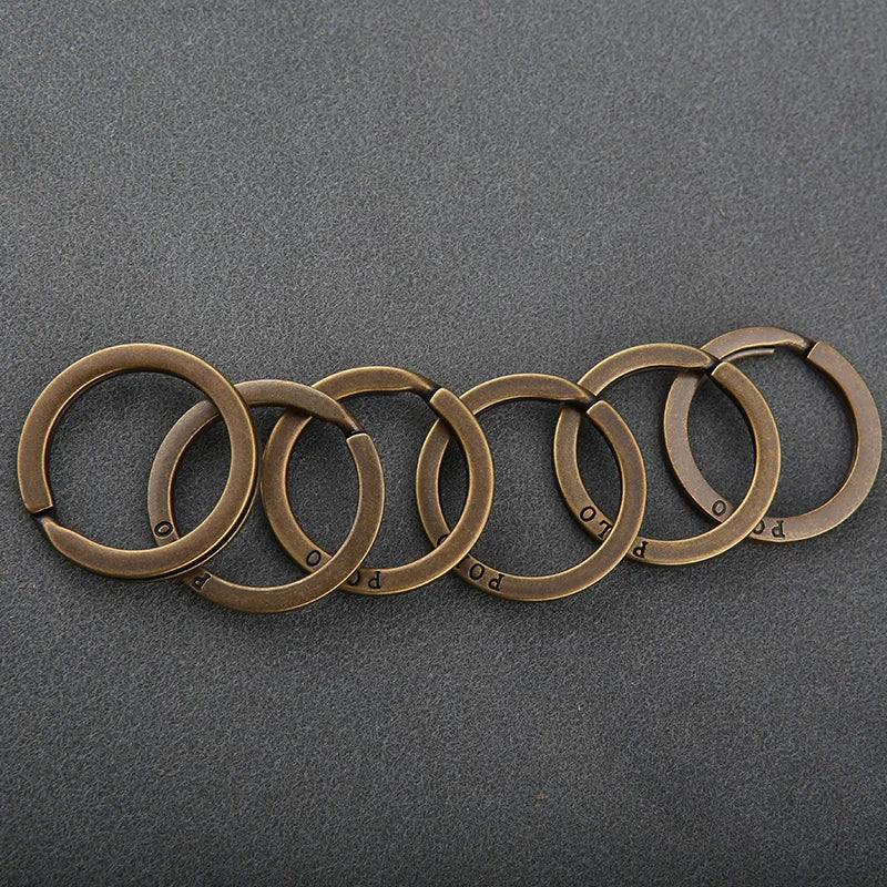 Solid Brass Split Rings Double Loop Keyring Bag Hook Connector Keychain Keys Holder DIY Leather Craft Hardware