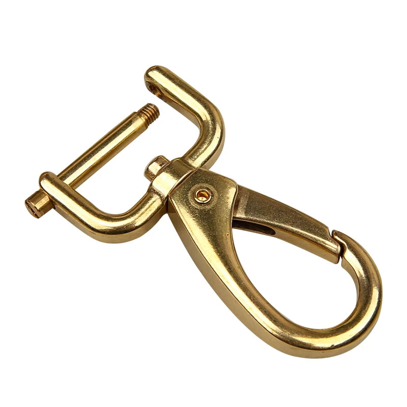 Solid Pure Brass Metal Buckles DIY Dog Collar Wallet Purse Lobster Swivel Snap Hook Clasps Leather Accessories Trigger Swivel