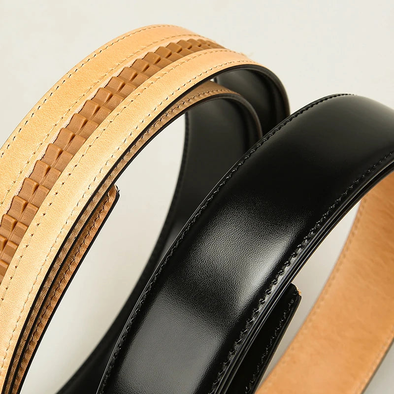 Automatic Buckle Belts Genuine Leather Men's High Quality Belts Jeans Cowskin Casual Belts Business Cowboy Waistband