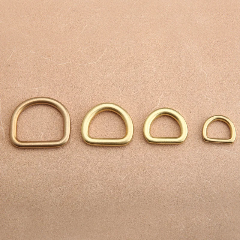 Bag Buckle Solid Brass Horseshoe Key Chain Ring Holder D Shape Car Keychain U Button D-Type Buckle Metal Hardware Accessories
